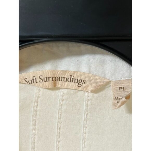 Soft Surroundings Womens Embroidered Tunic Blouse PL Cotton White & Orange‎ - Picture 6 of 6